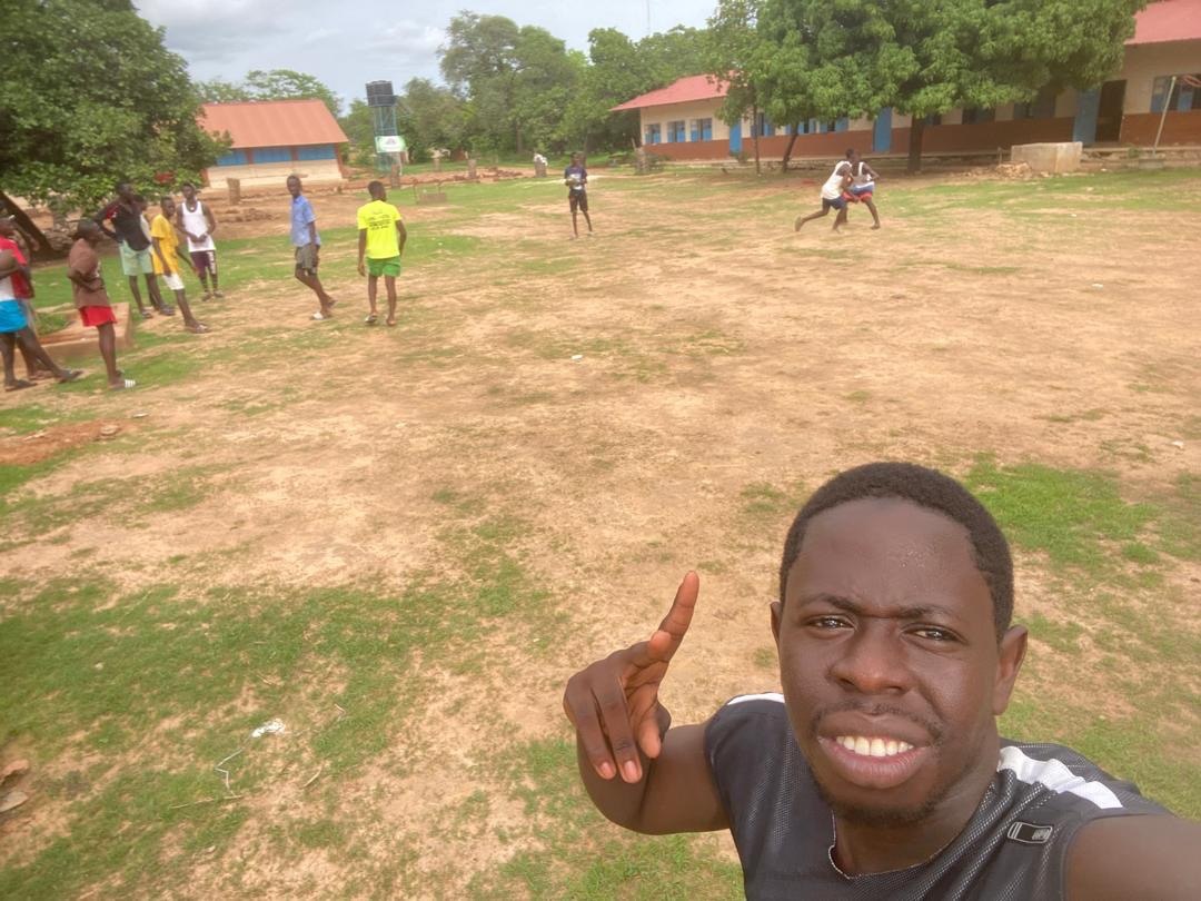 A view of the school grounds during play
