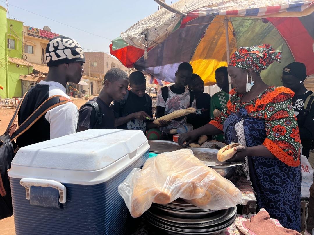 Preparing food during the community outing