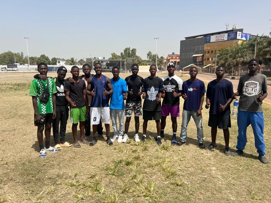 The group together on the field
