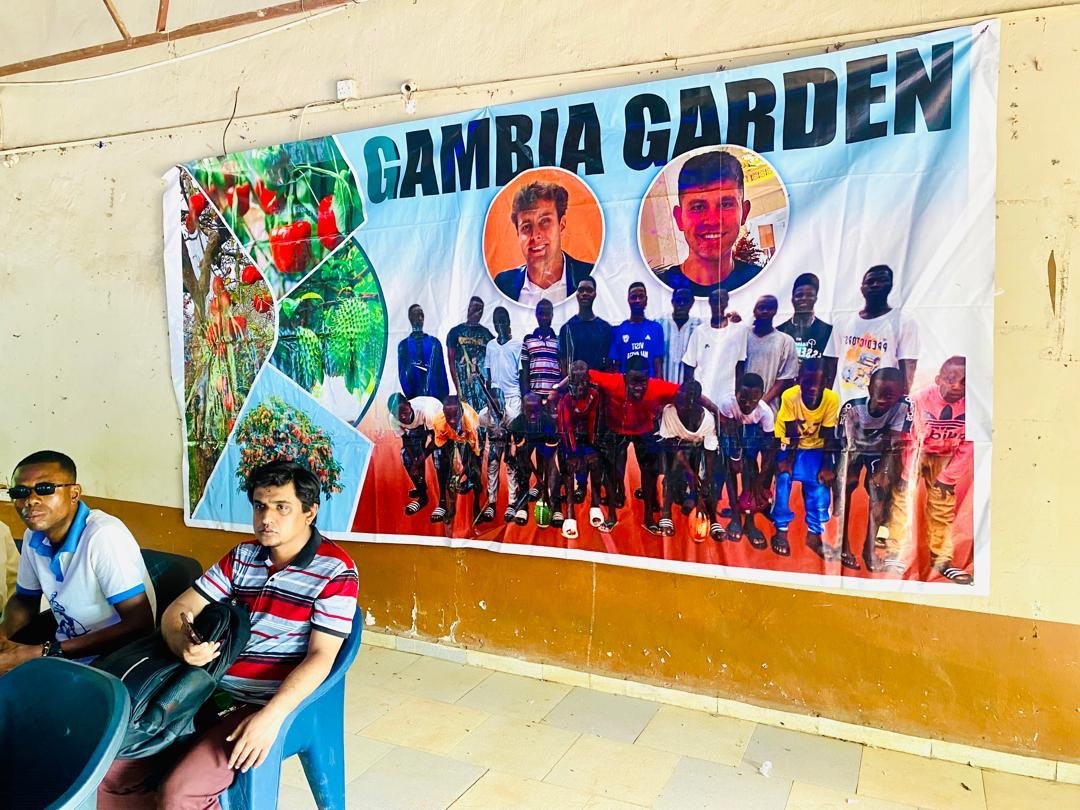 Gambia Garden’s banner at a school gathering