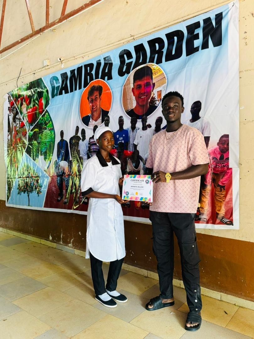 A student receiving a certificate