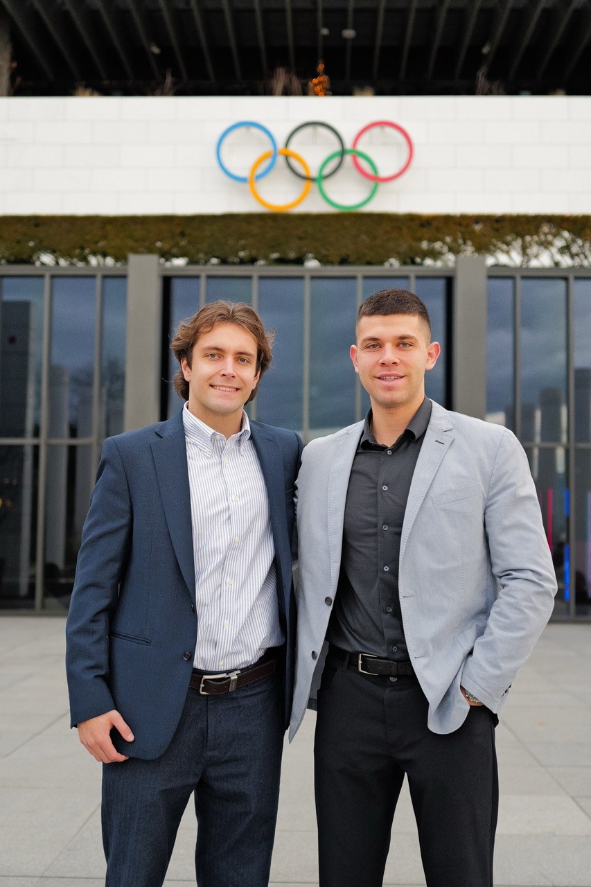 Gambia Garden co-founders Vincent Yaldoo and Drew Daniels together in Lausanne